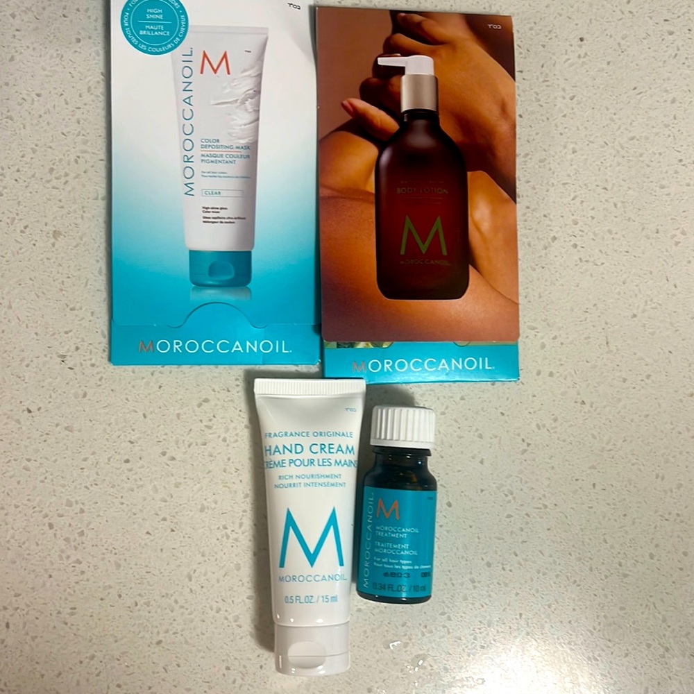 Moroccanoil hand cream and hair oil